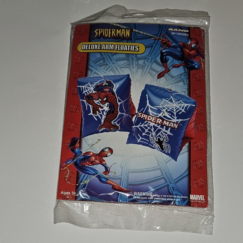 NOS Marvel Spider-Man Deluxe Arm Floaties Swimming Pool Water Rand 2005 SEALED